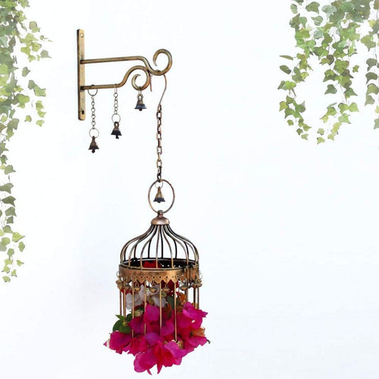 Buy Antique Iron Cage Hanging Lantern Lamp with Chain for Living Room Decor