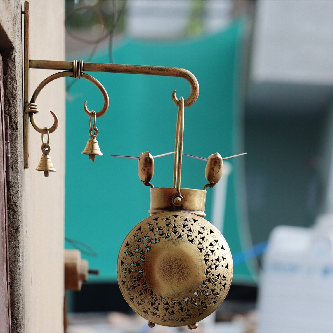 Buy Gold Metal Wall Hanging Bird Tea Light Holder Lantern Online