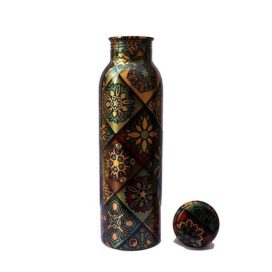 Buy Hand Painted Copper Bottle For Drinking Water