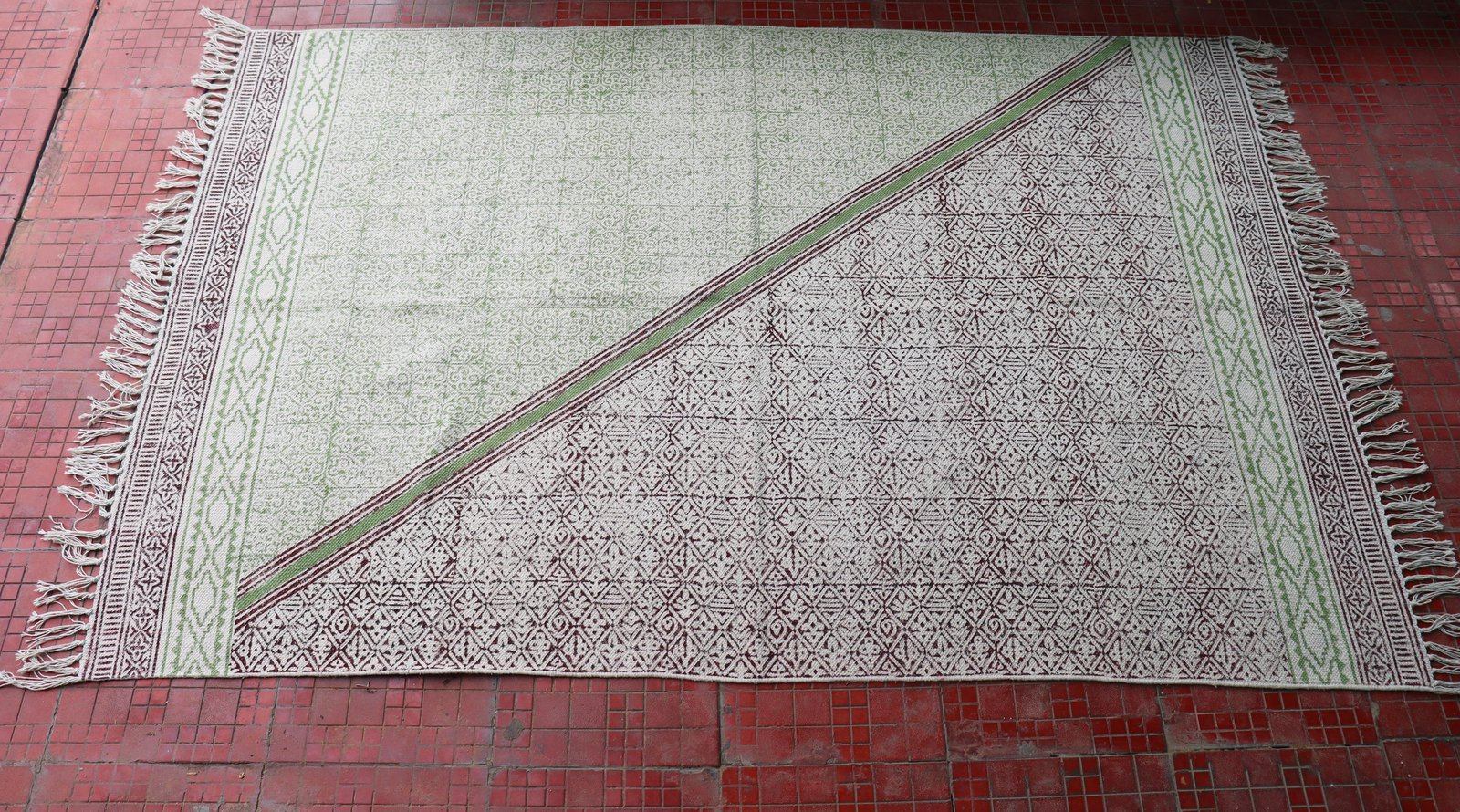 green cotton area rugs