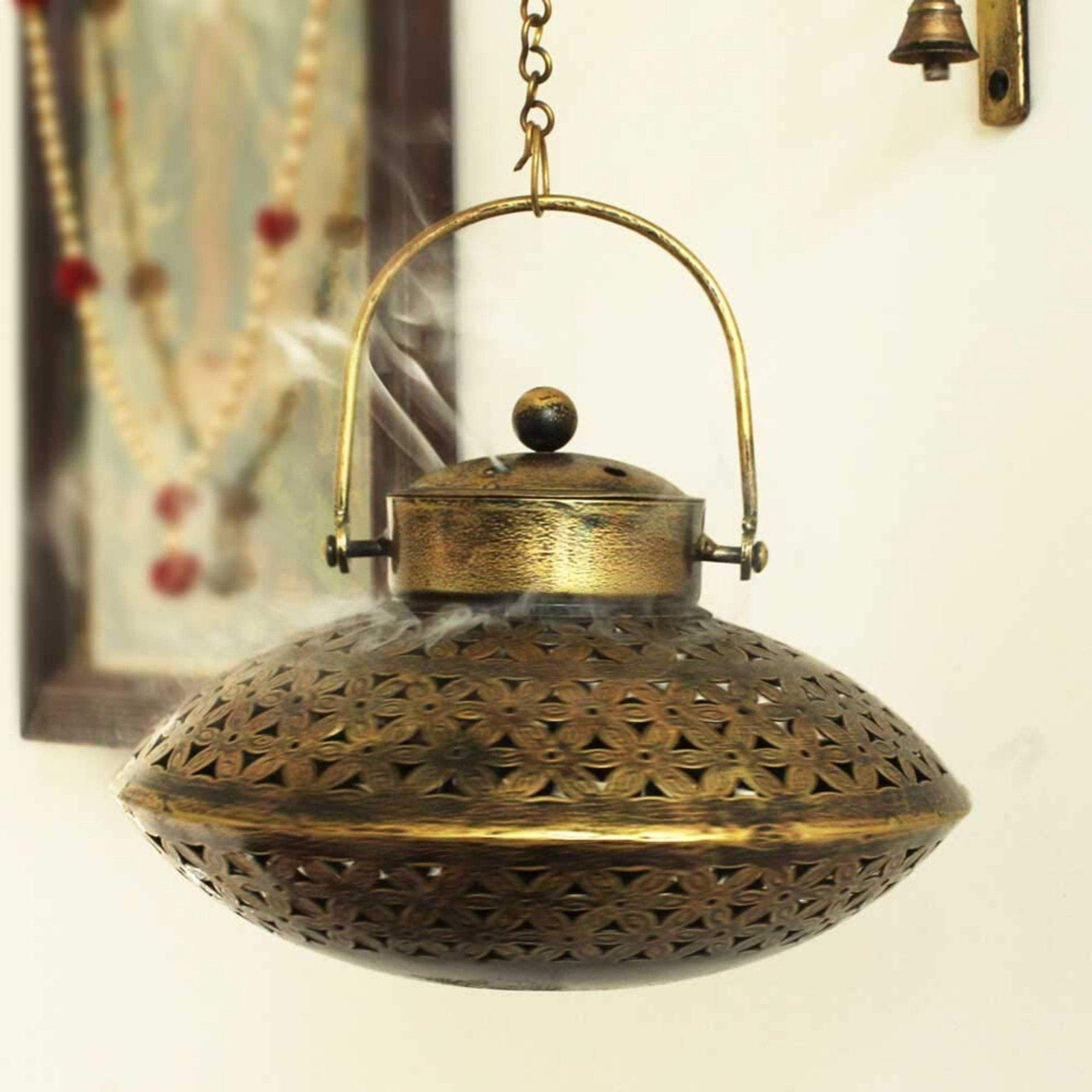 A Dhoop Incense Holder-Handcrafted Iron Degchi Handi Pot