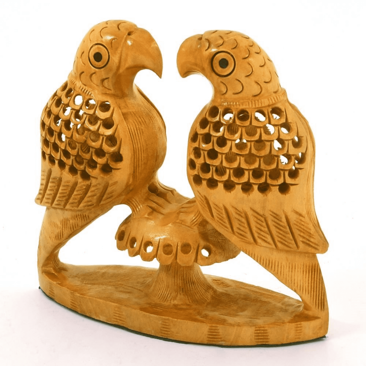 WOODEN PARROT BIRD | Vintage Hand Carved Parrot Statue | home decor solid color bird sculpture | Table decor