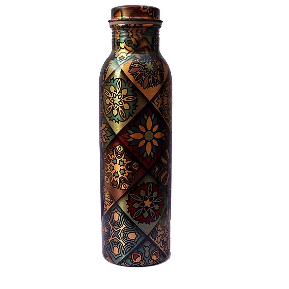 Buy Hand Painted Copper Bottle For Drinking Water