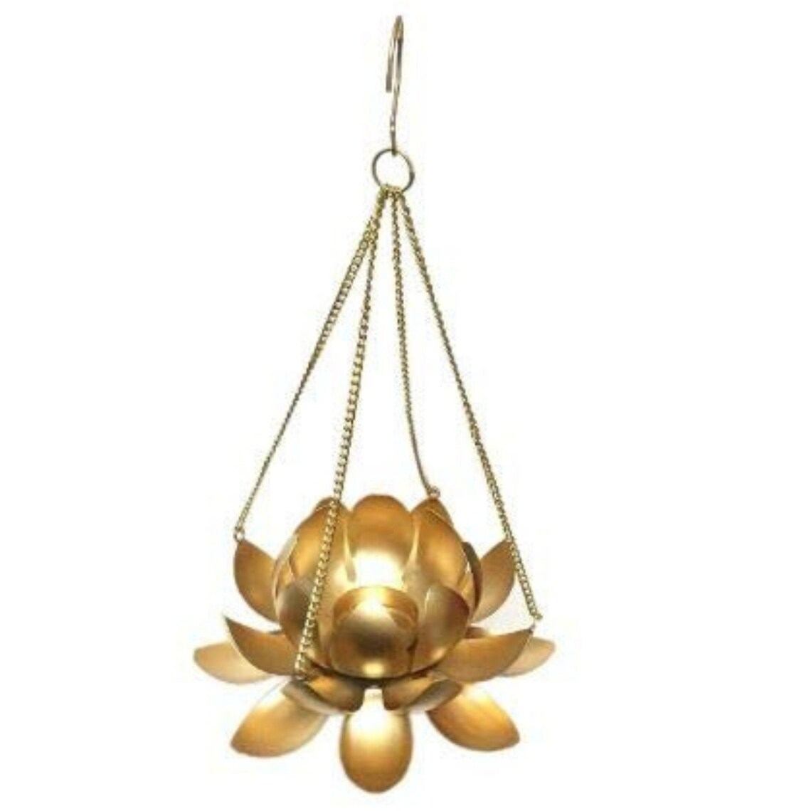 Buy Gold Lotus Decorative Wall Hanging Metal Tealight Holder
