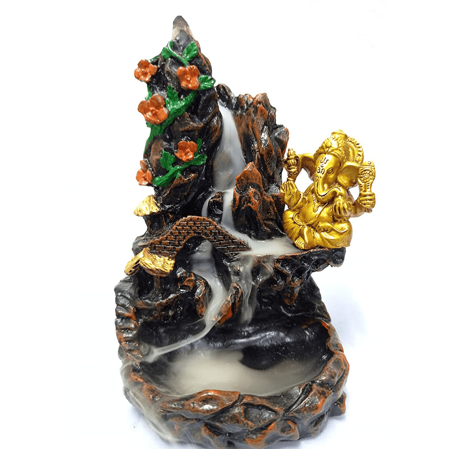 Buy Ceramic Ganesh Waterfall Backflow Incense Burner with Cones