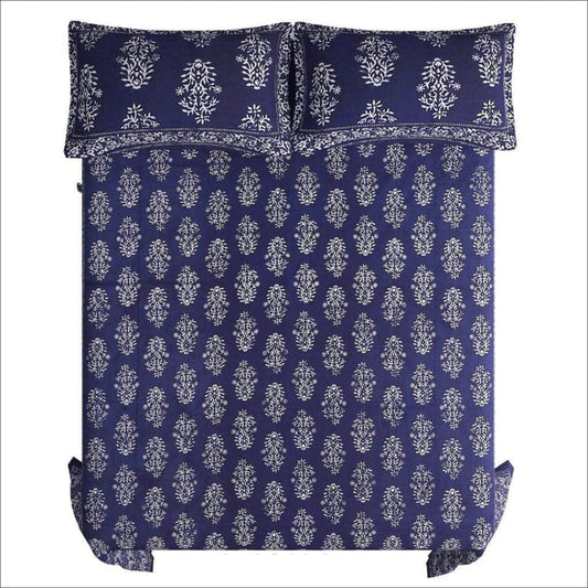 Motif Indigo print Jaipuri Bedsheet (Double bed)
