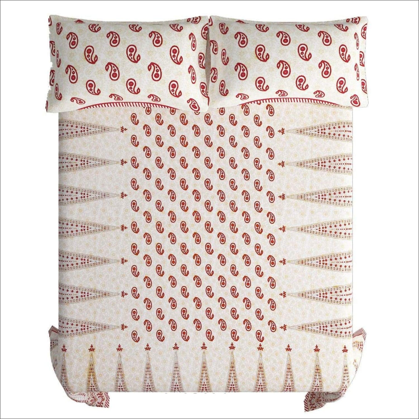 Royal Red Cotton Jaipuri Bedsheet (Double bed)